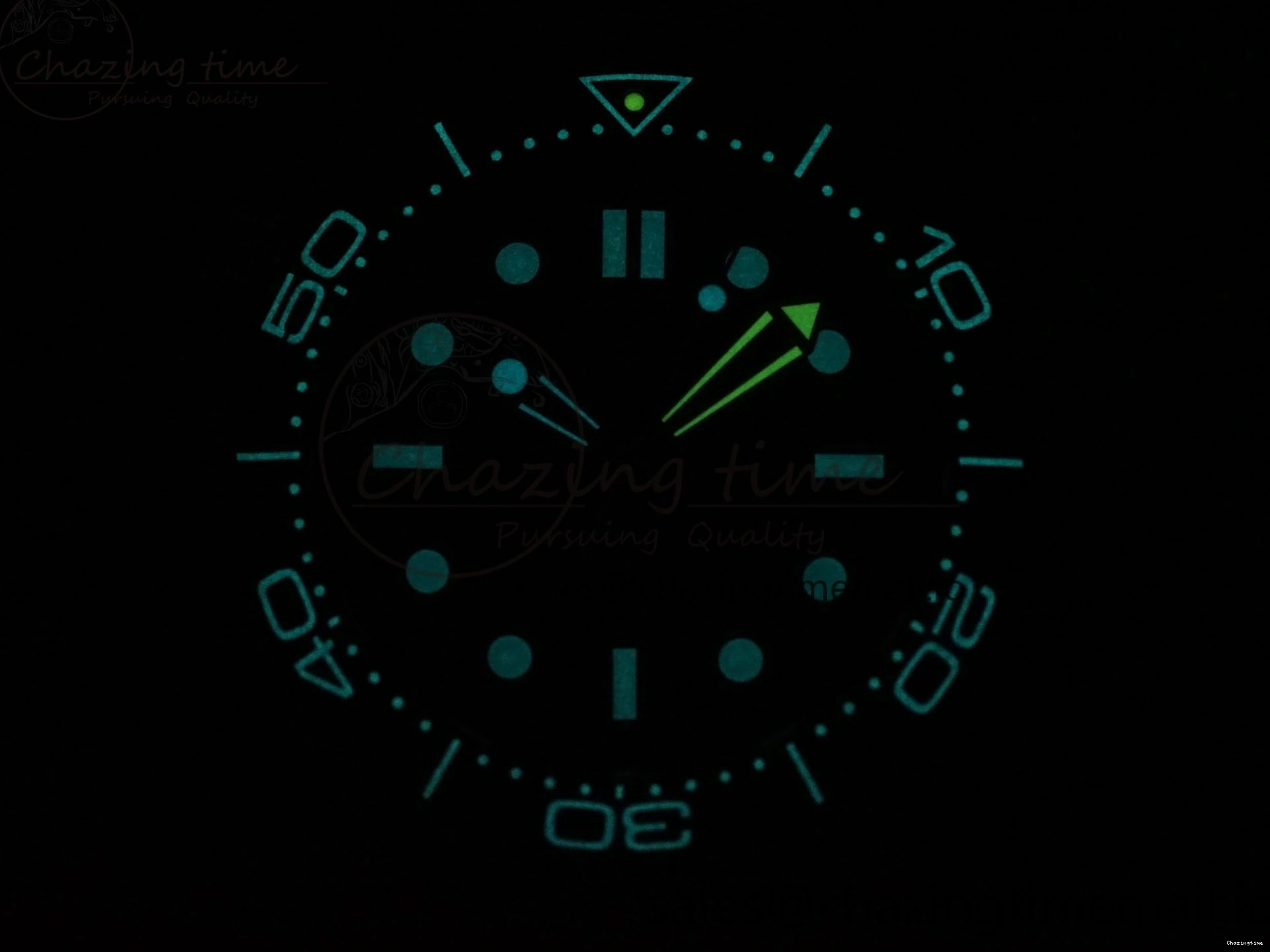 0329 OdorResistant Seamaster 300M Diver Titanium Bronze Gold VSF 1:1 Best Edition Green Dial on Titanium Mesh Bracelet A 7660